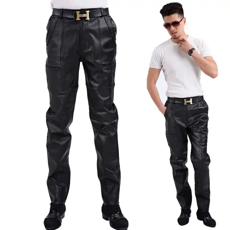 mens fashion leather pants