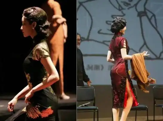 正经旗袍穿出擦感没了黄晓明的托底杨颖变成了这样