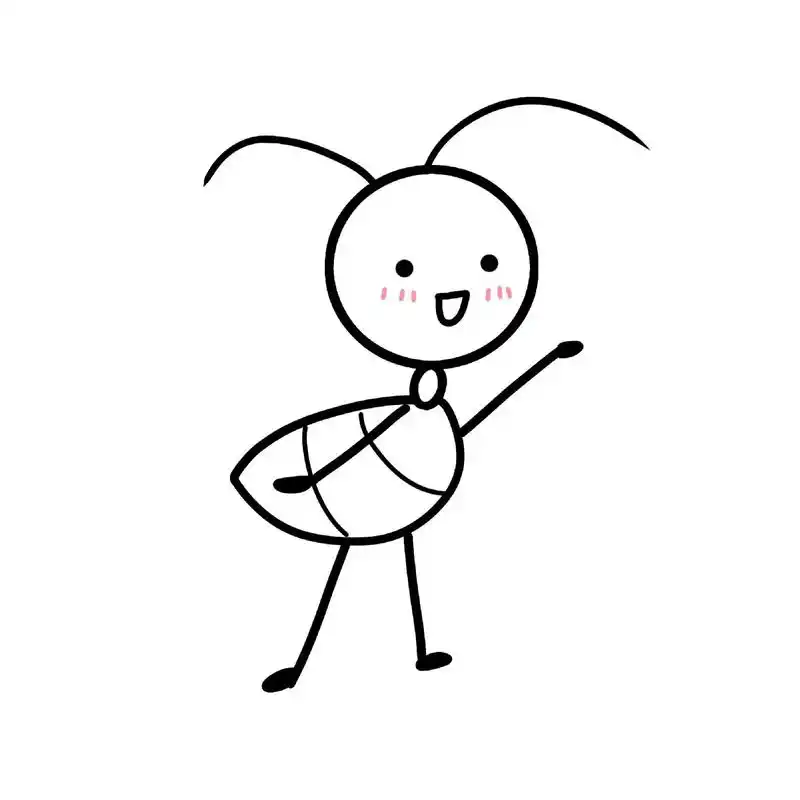 小蚂蚁 #简笔画 #动物简笔画 - 抖音