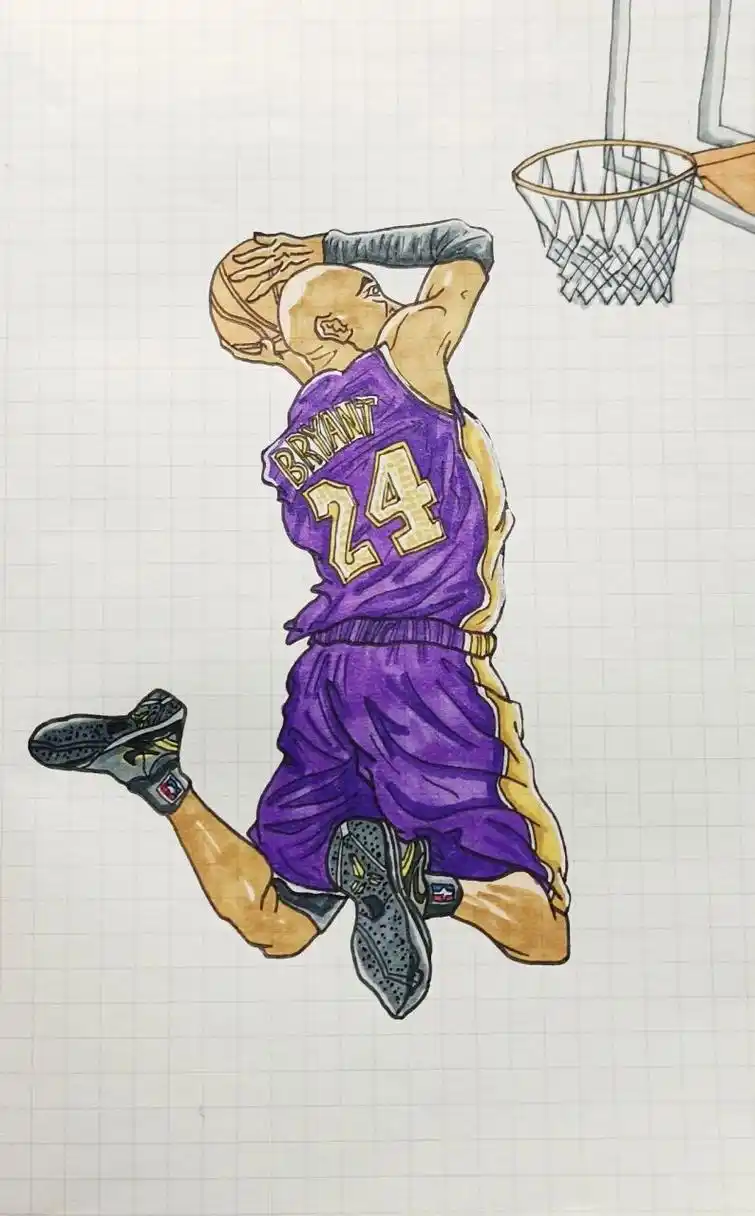 临摹卡通科比步骤分解