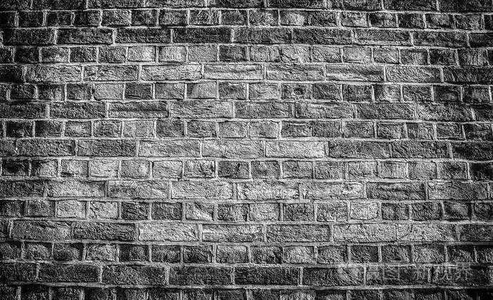 旧石墙背景黑白照片