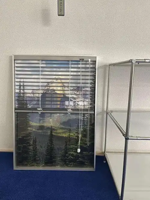 室内百叶窗风景画框假窗