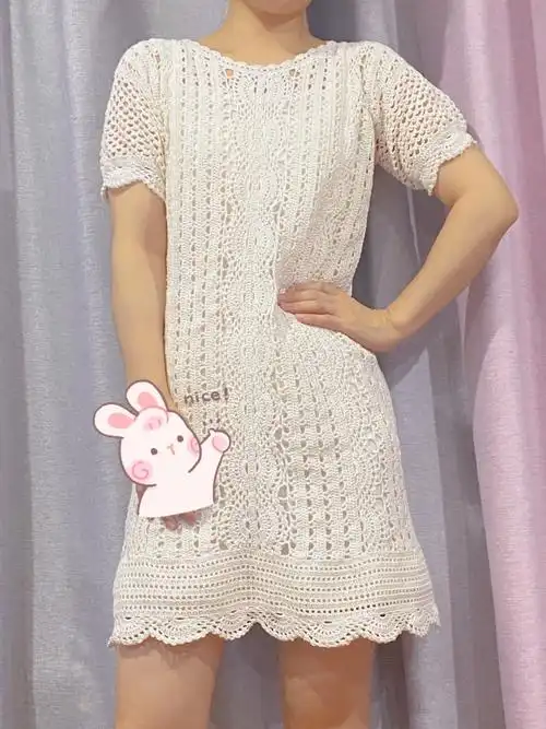 宽松休闲连衣裙钩织附图解