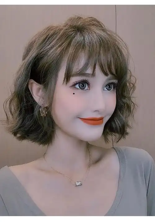 假发真发全真人发短发卷发发型女自然减龄时尚全头套式女士假发套花乐