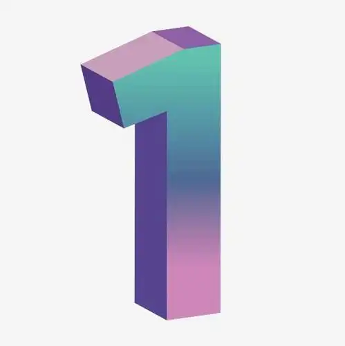 矢量质感3d立体阿拉伯数字1