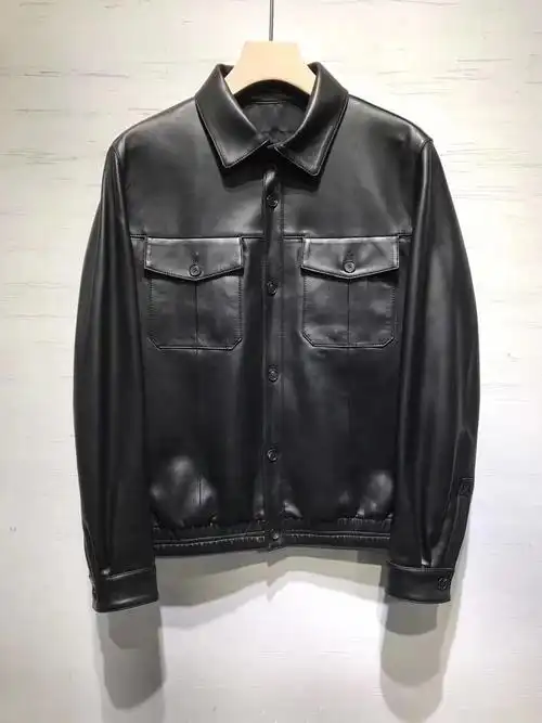 意大利大牌绵羊皮夹克男士皮衣真皮外套2020新款皮衣