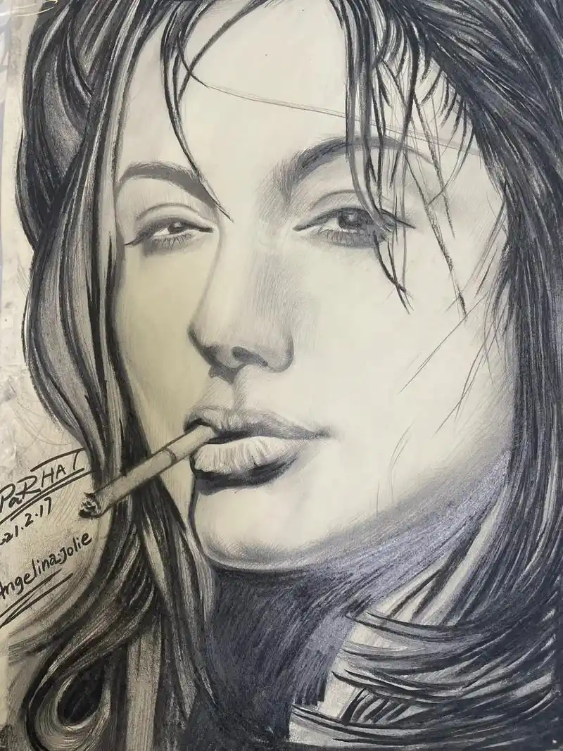 旅途中一位烤包子大叔店墙上的素描作品,说画画是他繁忙工作中唯 - 抖