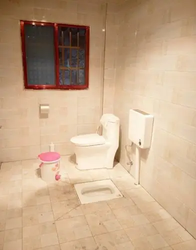 卫生间,装修的时候打算装马桶,老爸说马桶用不惯,干脆就把马桶和蹲坑