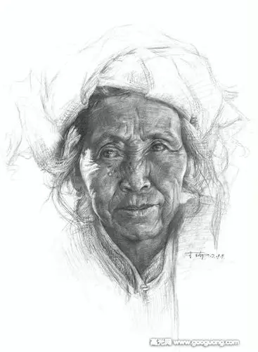 中老年肖像素描作品,中老年肖像素描作品集
