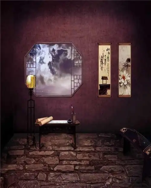 古装复古风影楼摄影背景布中国风古代背景墙主播背景布墙纸