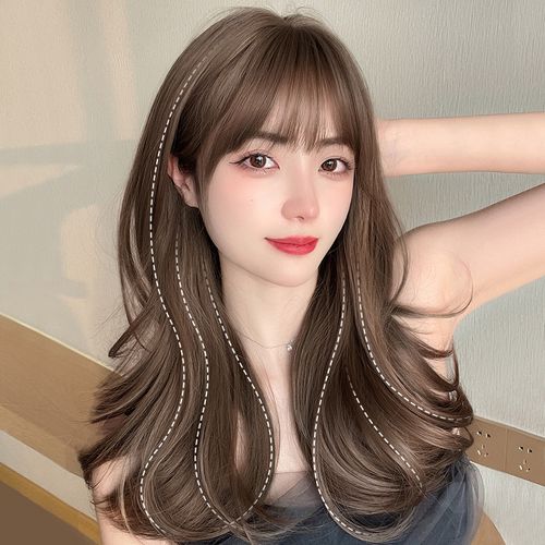 假发女全头套式2021年时尚新款整顶卷发套中长发锁骨发型日常自然