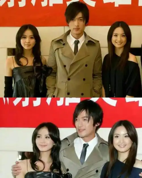 这张照片里有胡歌,林依晨,刘诗诗,谢娜和袁弘,那时的他们都显得年轻而