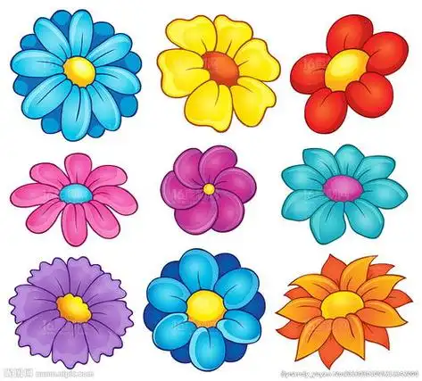 卡通鲜花 美丽花朵 卡通花朵图片花草树木简笔画,很适合拿去教小朋友