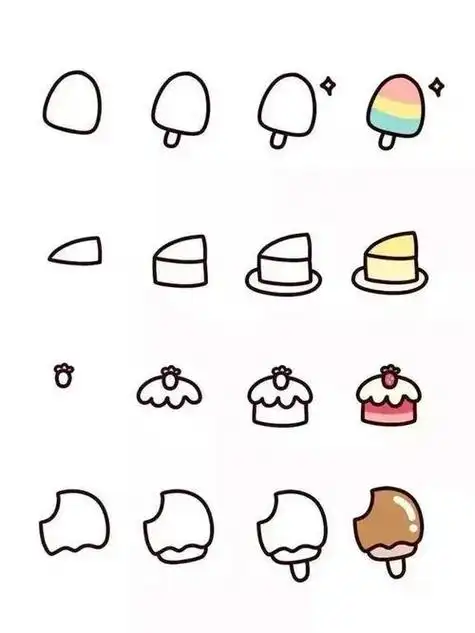 可爱的甜点简笔画