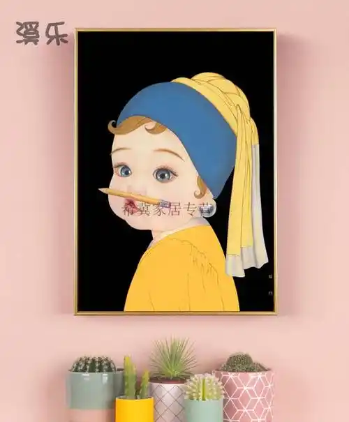 60q版肥胖版蒙娜丽莎挂画餐厅客厅创意壁画玄关酒店走廊过道装饰画