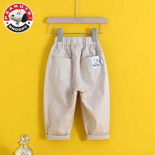 史努比snoopy男童裤子儿童春季工装裤长裤宝宝休闲裤小孩洋气童装潮ag