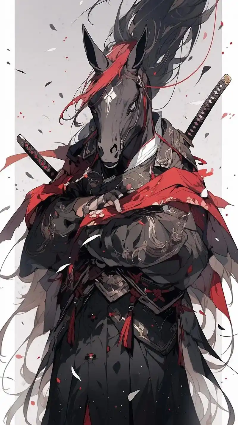 ai绘画丨马面将军丨水墨画丨壁纸.给喜欢马和属马的朋友们做了 - 抖音