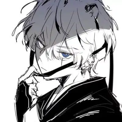 黑白动漫男生头像"不甘心的人得_卡通动漫头像_我要个性网
