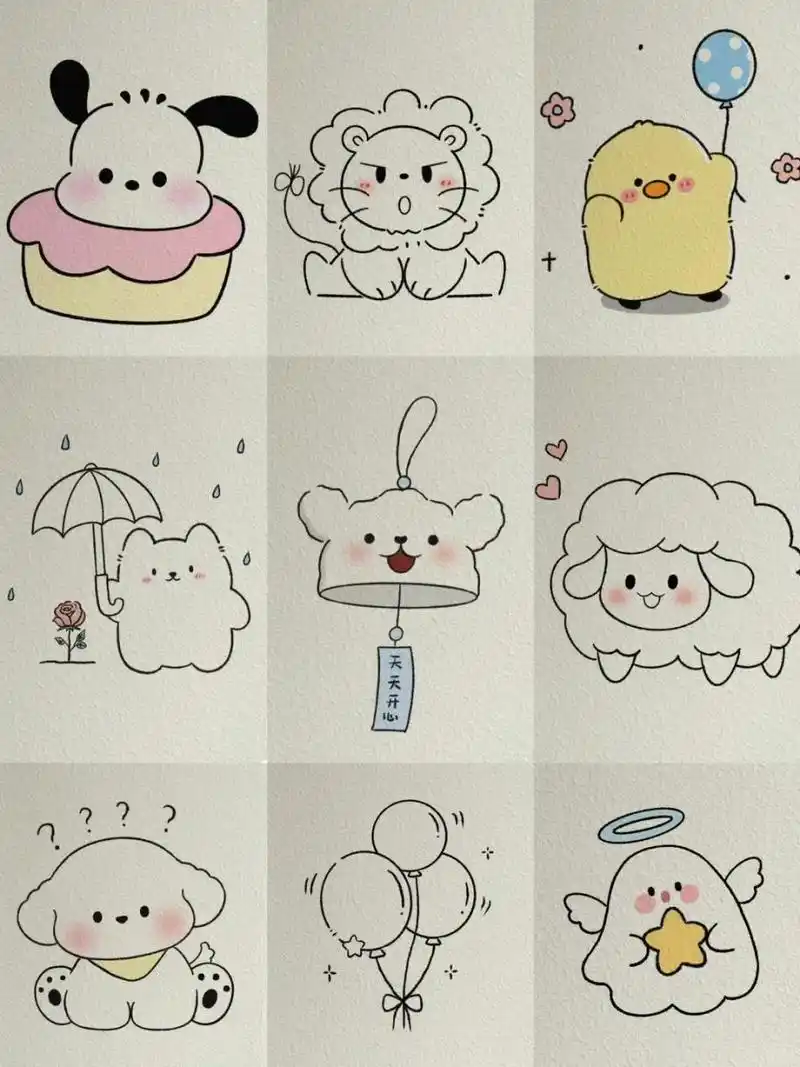 超可爱简笔画合集 每一幅都超可爱 而且都很简单