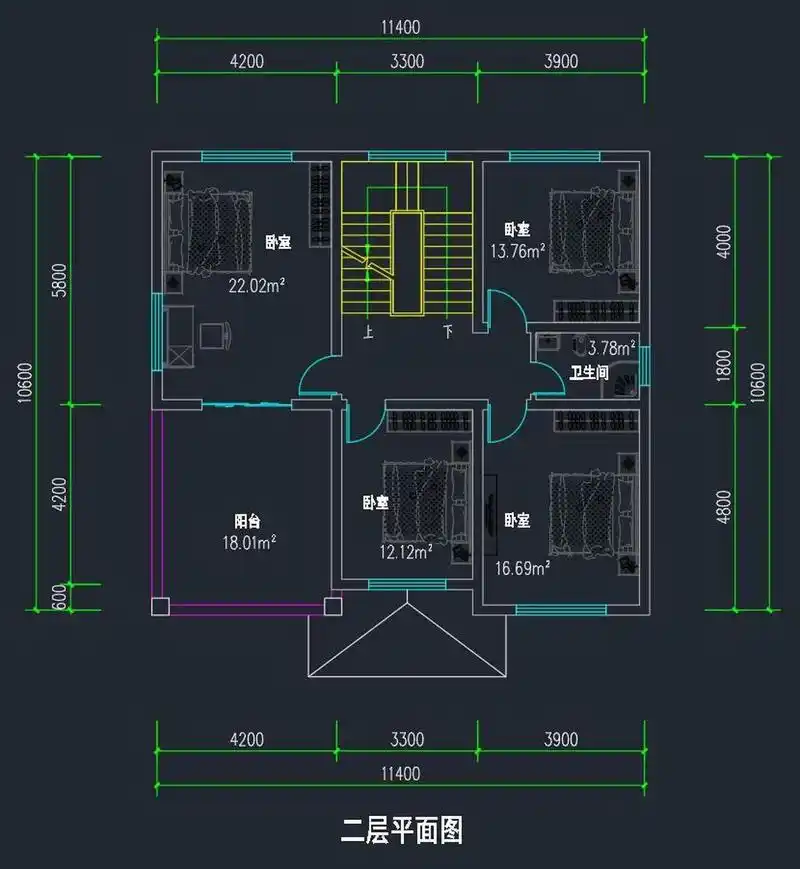 130平宅基地的极佳户型,这款图纸很多人用 93房屋概况 编号: dc0746