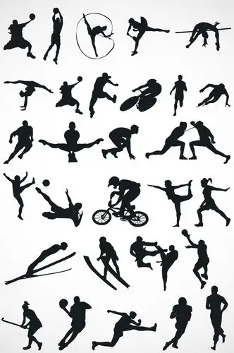 运动健将剪影素材矢量图形