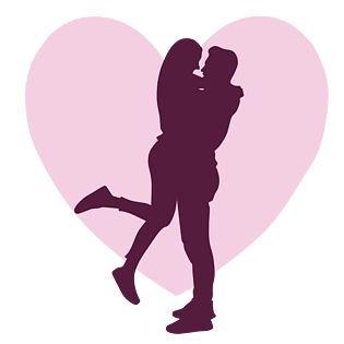 七夕情人节情侣拥抱背景剪影