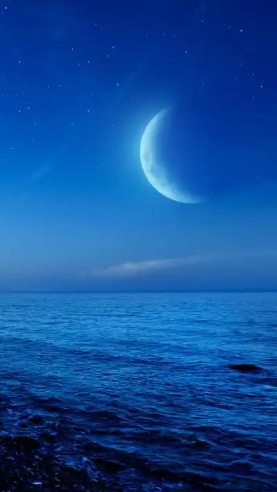 [风景系列] 月色 蓝色壁纸 自然风景 大海 高清壁纸 oppo find7原生