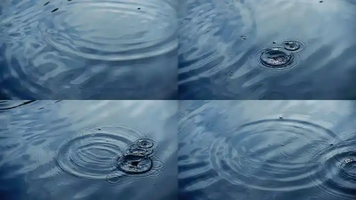 清爽水滴入水波纹实拍慢动作2