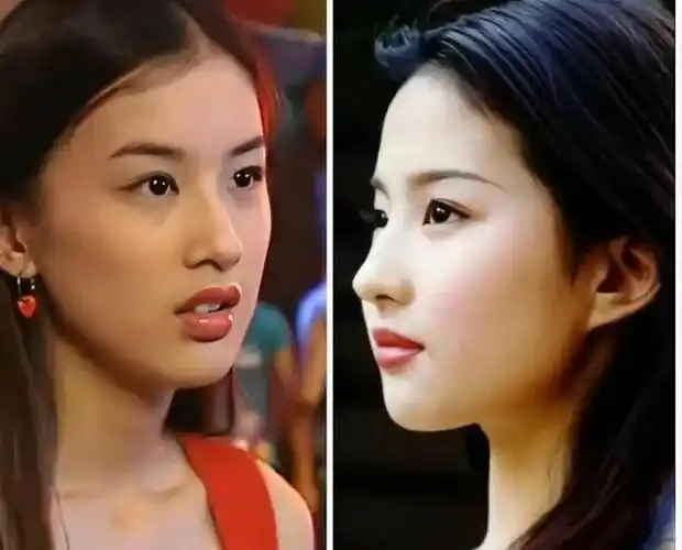 刘亦菲和黄圣依坐一起合影平分秋色站一起合影黄圣依被秒杀了