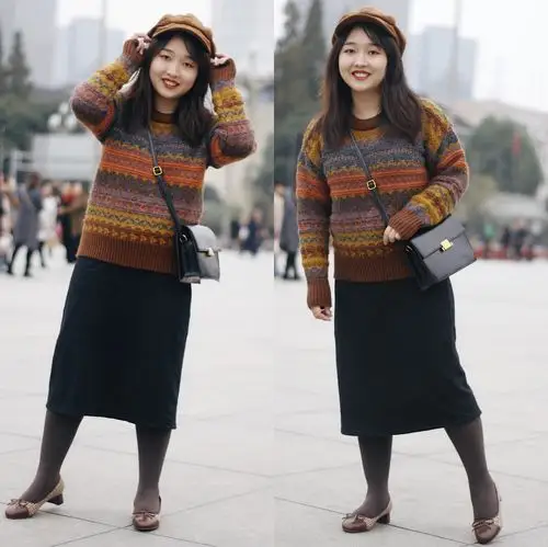 原创小个子微胖妹子冬天不要乱穿,显高和显瘦,都帮你get!