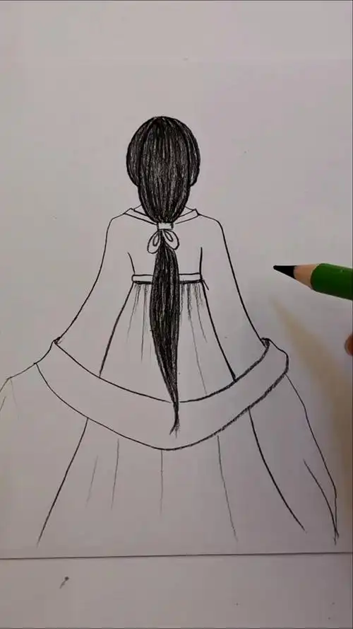 古风#美丽的女子背影