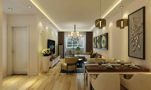 现代简约二居室90平米5万-东城逸家装修案例-济南房天下家居装修网