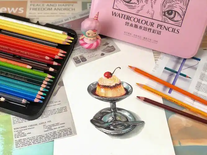 鲁本斯水溶彩铅试用焦糖布丁