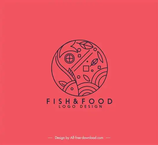 海鲜食品logo标志海鲜餐厅标志高蛋白食物虾美味小龙虾矢量图海鲜菜单