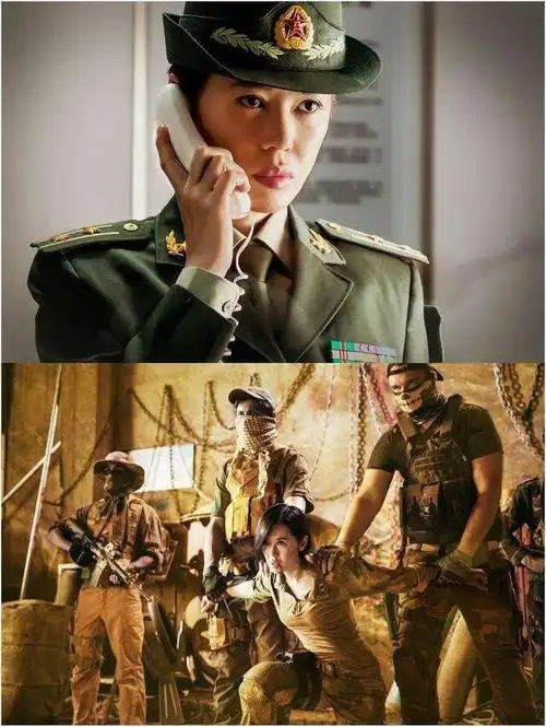 "战狼"中的女战士余男,脱下军衣的那一刻,撩人于无形
