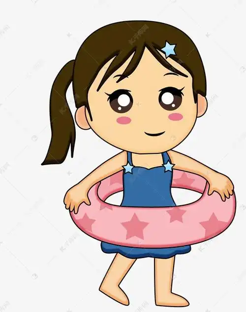 卡通游泳的女孩人物设计关键词 : 矢量,卡通,手绘,可爱,线条,ai,女孩