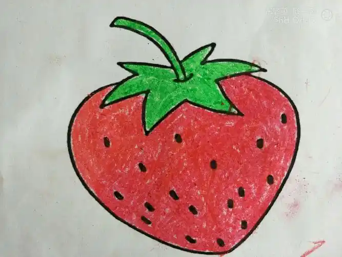 金苹果幼儿园小小班小朋友～涂色《爱吃的草莓》