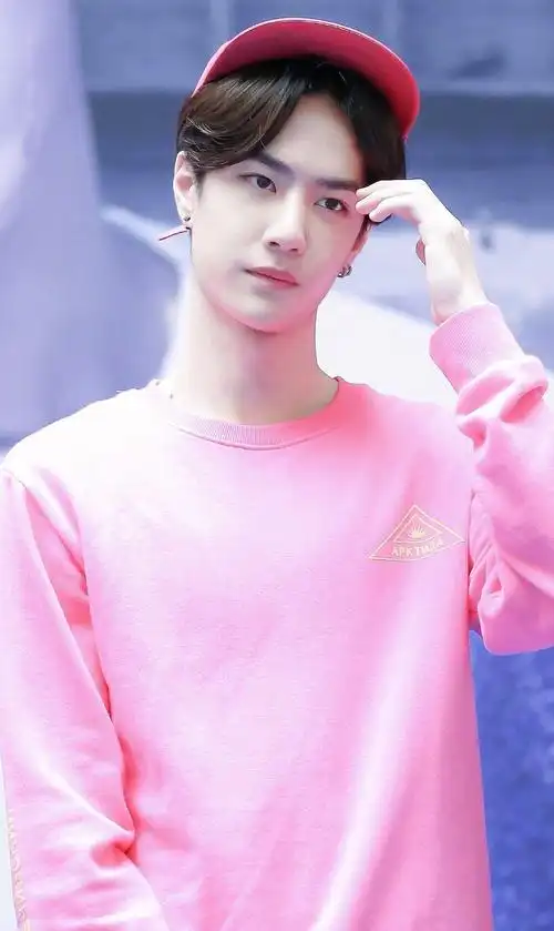 小时候的王一博,粉色卫衣粉色帽子显得脸超级白嫩,好可爱