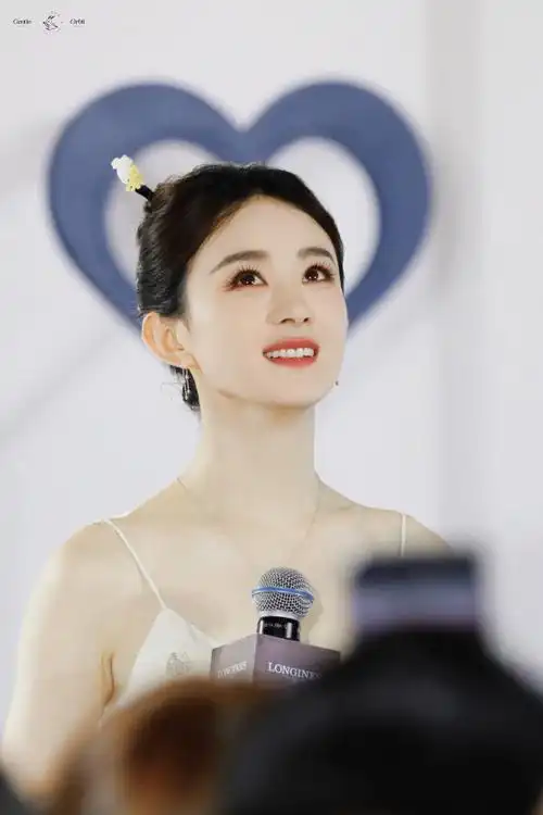 赵丽颖丸子头簪发##赵丽颖天津活动人气