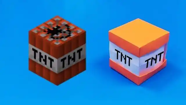 教你折纸《我的世界》中的tnt炸弹,简单又逼真!