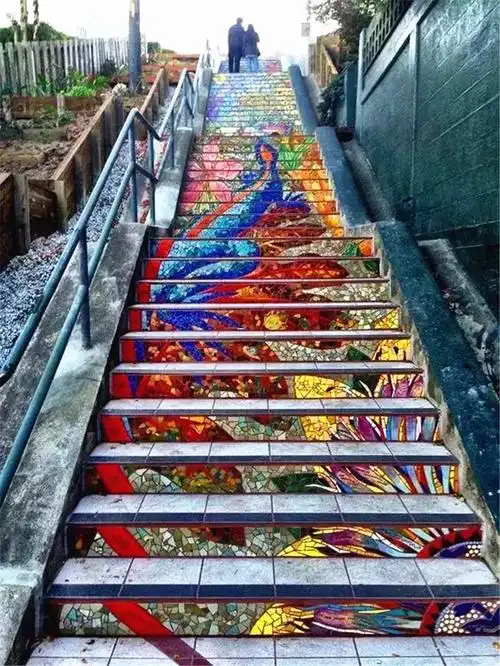 艺术阶梯,那么酷!_台阶