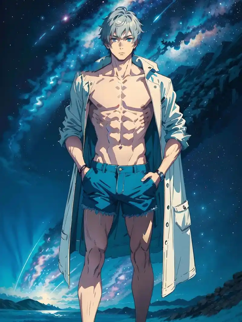 夜空下的机械腹肌小哥哥丨动漫壁纸 今日份的腹肌小哥哥真的很令人