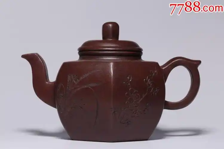 顾景舟紫砂梅兰竹菊图六方壶