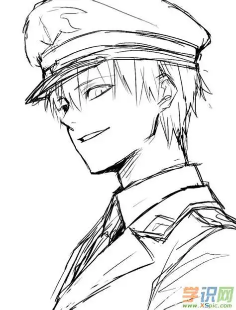 动漫素描头像男生绘画作品