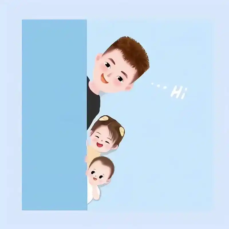 儿子女儿情侣亲子卡通头像 #一儿一女亲子卡通头像 #儿女双 - 兑趑