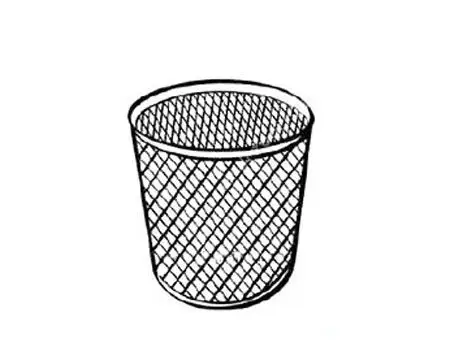 简单的废纸篓的画法