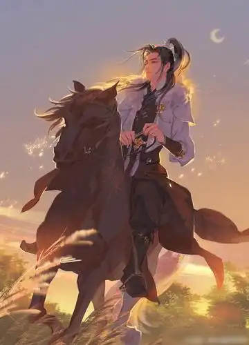 夕阳下策马狂奔