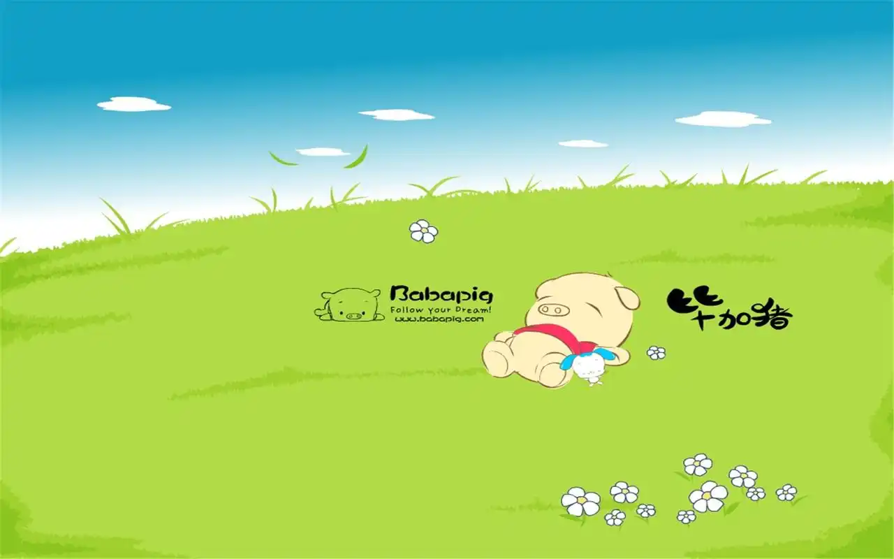 可爱小精灵毕加猪卡通桌面壁纸图片大全下载(二)高清大图预览1920x