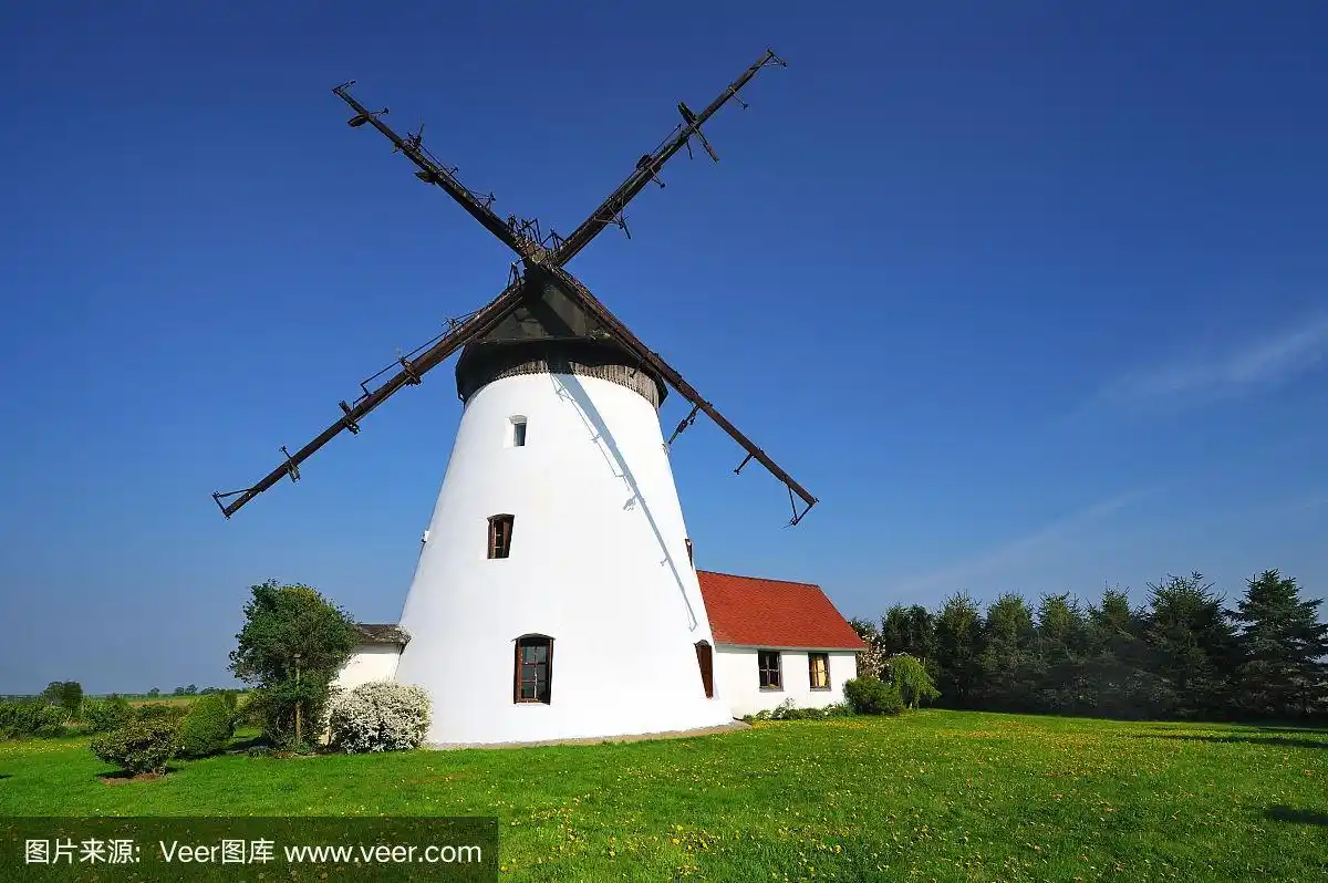 美丽的荷兰风车景观