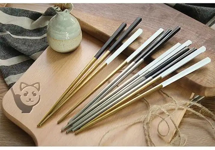 不锈钢筷子厂家韩国黑金筷子304材质黑金筷子白金